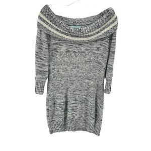 Maurices Women's Sweater Dress Off Shoulder Long sleeve Pullover Gray Size Large
